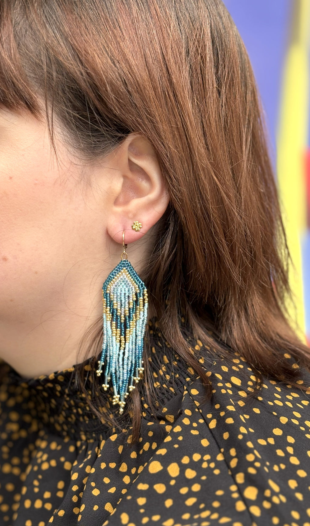 Blue Lagoon Fringe Oorbellen