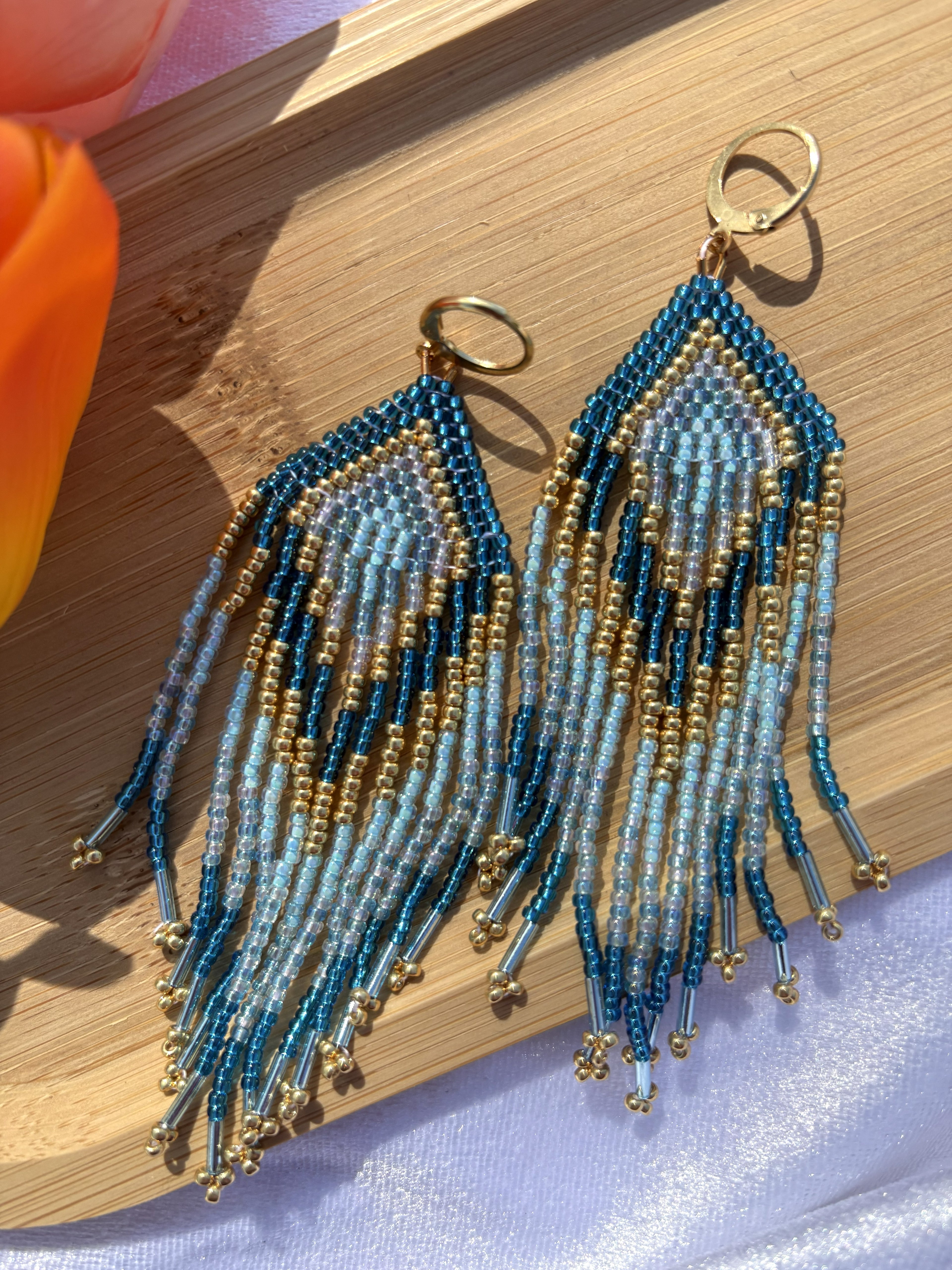 Blue Lagoon Fringe Oorbellen