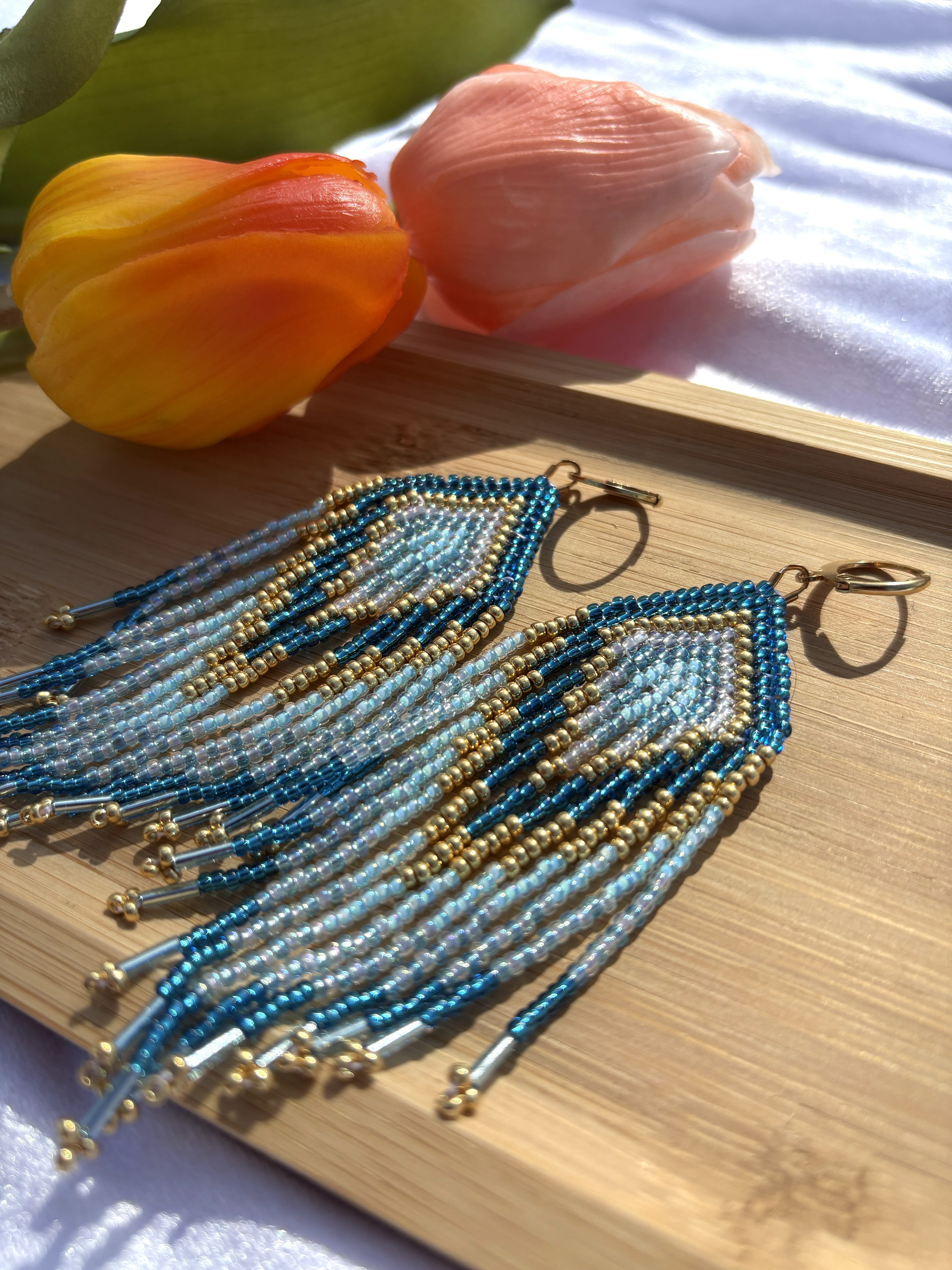 Blue Lagoon Fringe Oorbellen