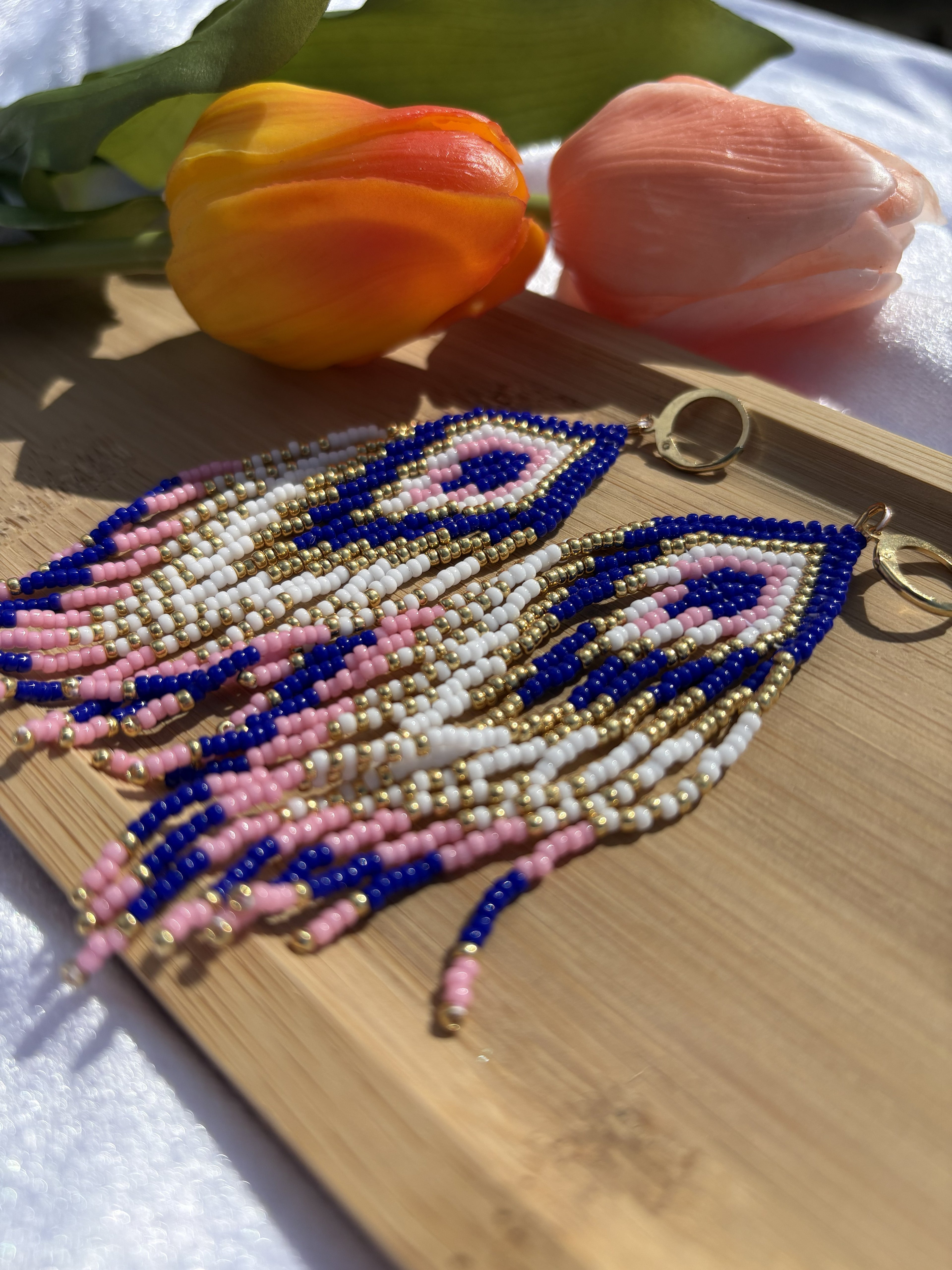 Purple Blaze Fringe Oorbellen