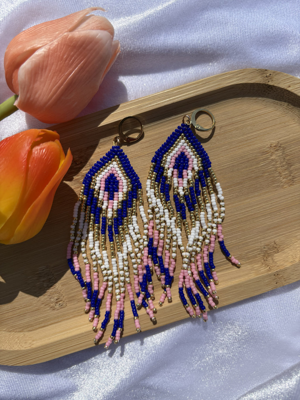 Purple Blaze Fringe Oorbellen