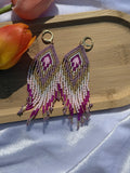 Pink Flamingo Fringe Oorbellen